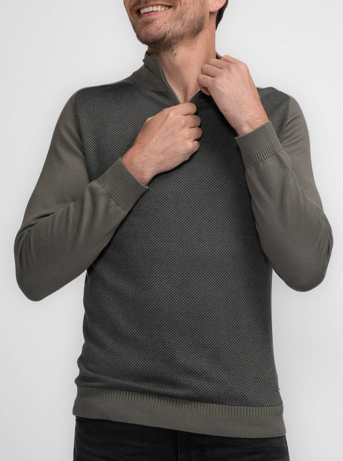 Petrol Ind. Half-zip Heren Pullover - M-3040-KWC205 - Afbeelding 1
