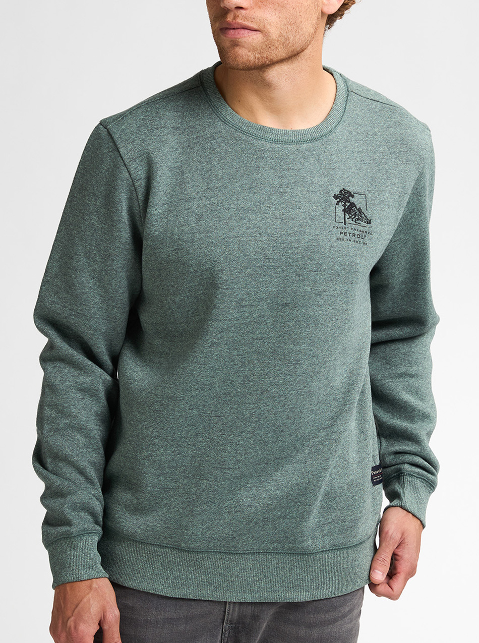 Petrol Ronde hals Heren Sweater - M-3050-SWR309 - Afbeelding 1