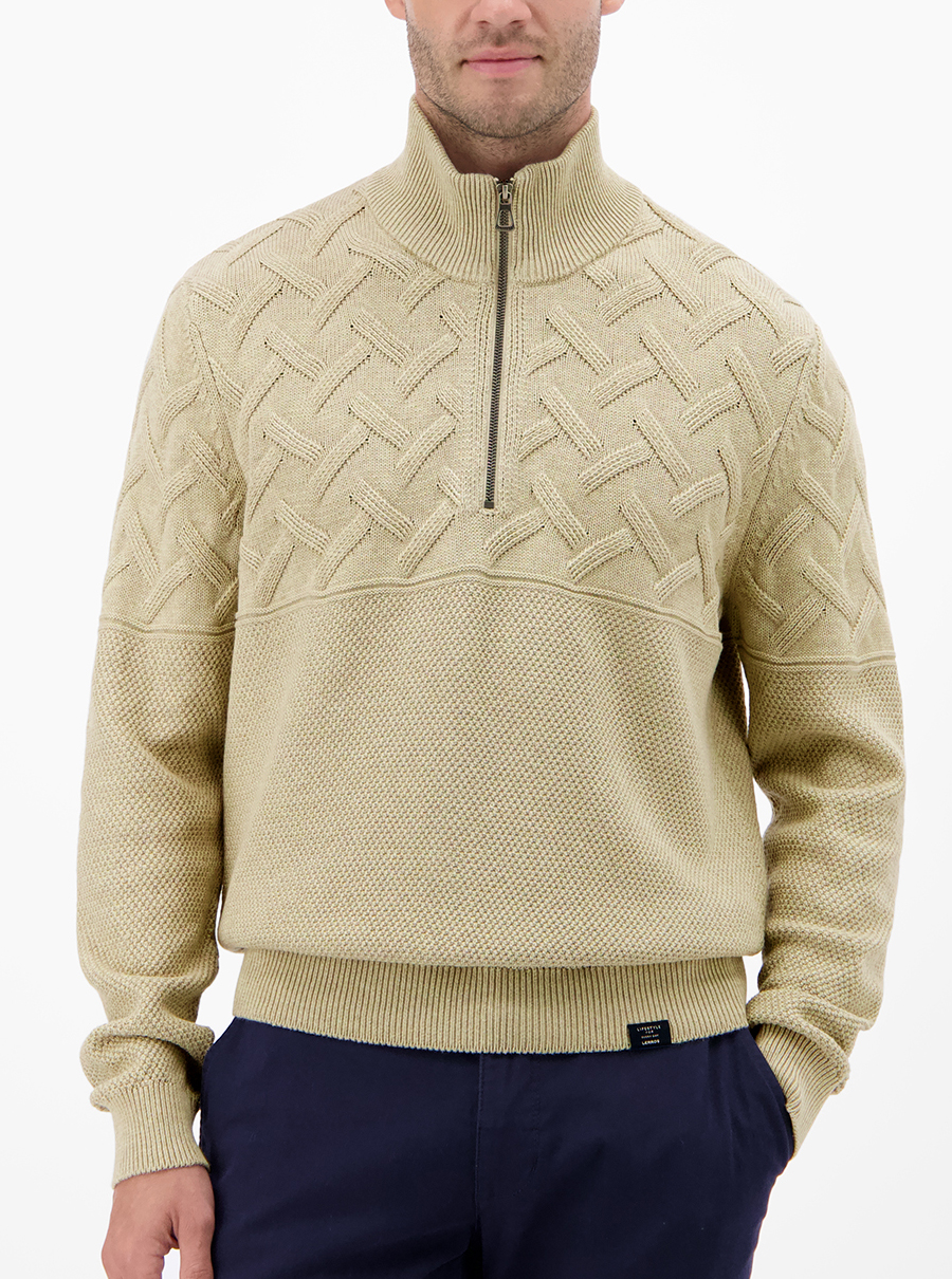 LERROS Katoenen Half-zip Trui - 25O5440 - Afbeelding 1