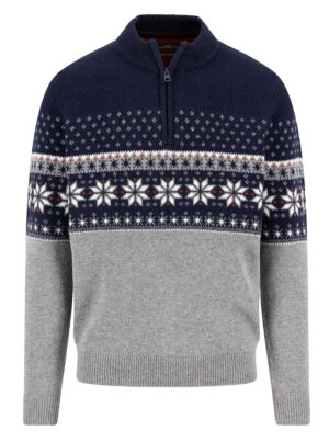 Fynch Hatton Half Zip Wollen Schipperstrui - 1510-308