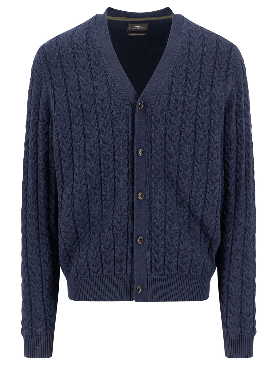 Fynch Hatton Blauw Knoopvest - 1511-602 - Afbeelding 1