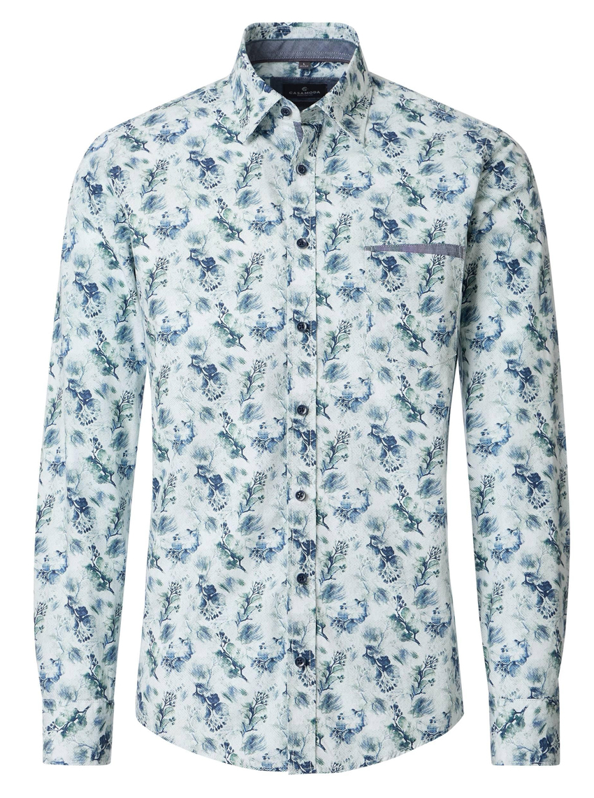 Casa Moda Gebloemd Overhemd Heren - 126132100