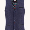 A Fish Named Fred Blauwe Waistcoat - 34.138 Herringbone - Thumbnail Image 1