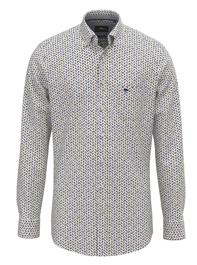 Fynch Hatton Heren Overhemd met Print - 1608-8660 - Afbeelding 1