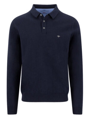 Fynch Hatton Blauwe gebreide Polo - SFPK242