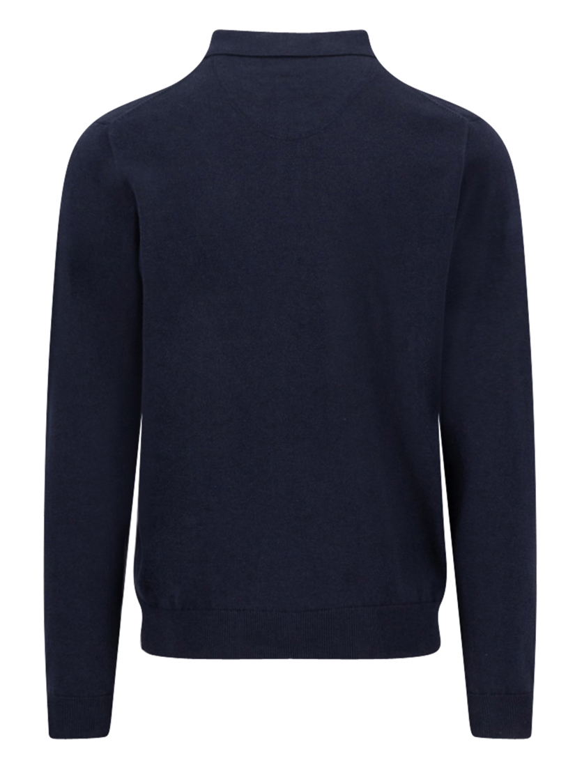 Fynch Hatton Blauwe gebreide Polo - SFPK242 - Afbeelding 2