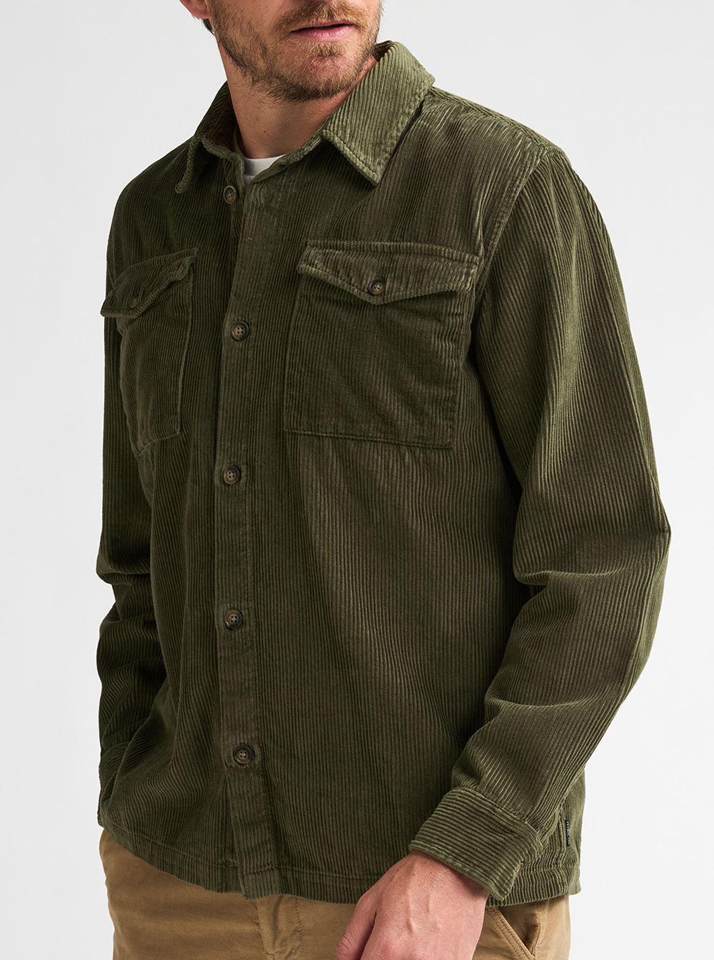 Petrol Industries Army Corduroy Overshirt - M-3060-SIL422