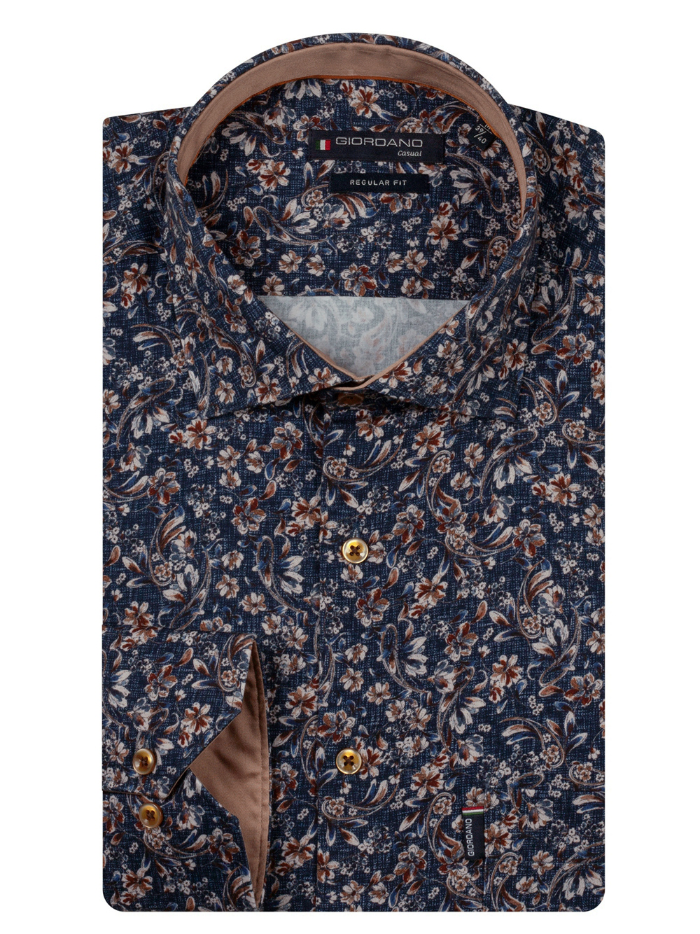 Giordano Blauw Overhemd Lange mouw - 627033 - Afbeelding 1