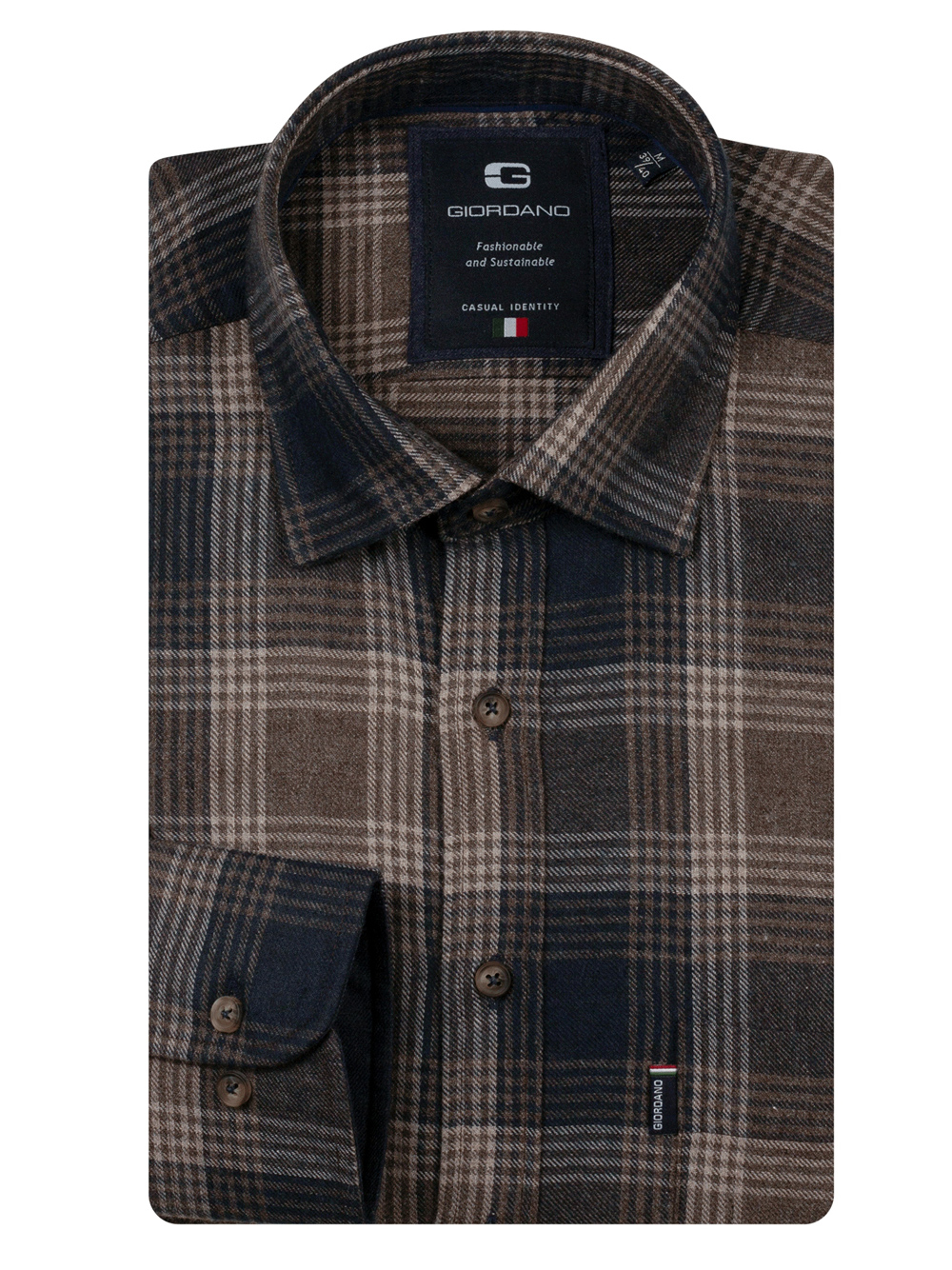 Giordano Row Twill Geruit Overhemd - 627302 - Afbeelding 1