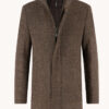 A Fish Named Fred Bruine Wollen Funnel Neck Coat - 34.165 - Thumbnail Image 1