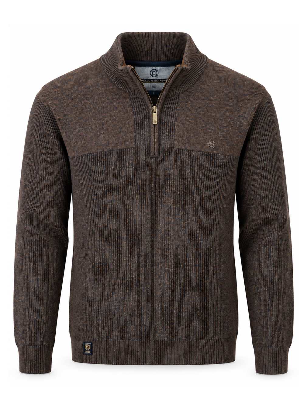 Fellows United Bruine Half-zip Trui - 62.1116 - Afbeelding 1