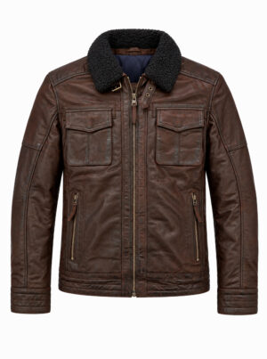 Dekkers Bruin Lederen Pilotjack - Jeff Nubuck