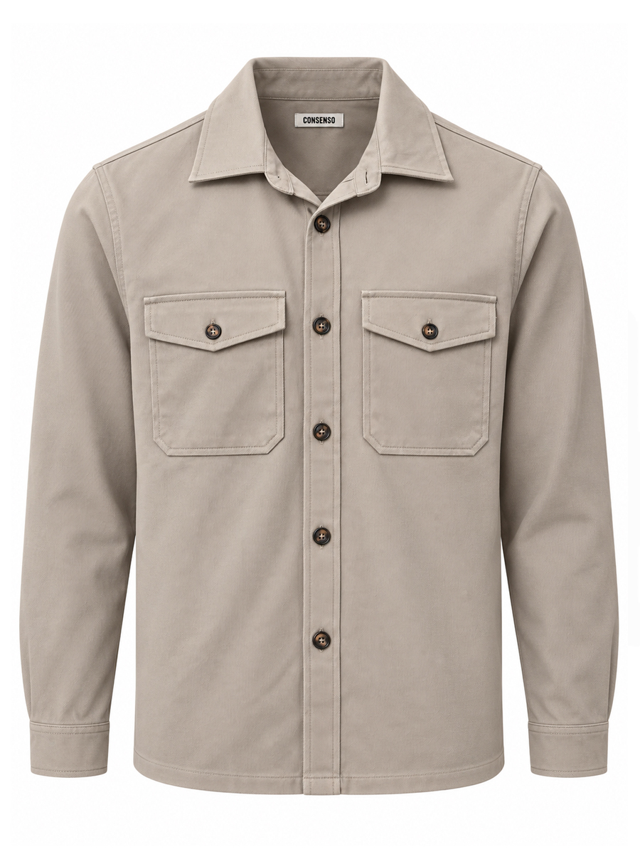 Conseno Zandkleurig Overshirt - 7135-726 - Afbeelding 1