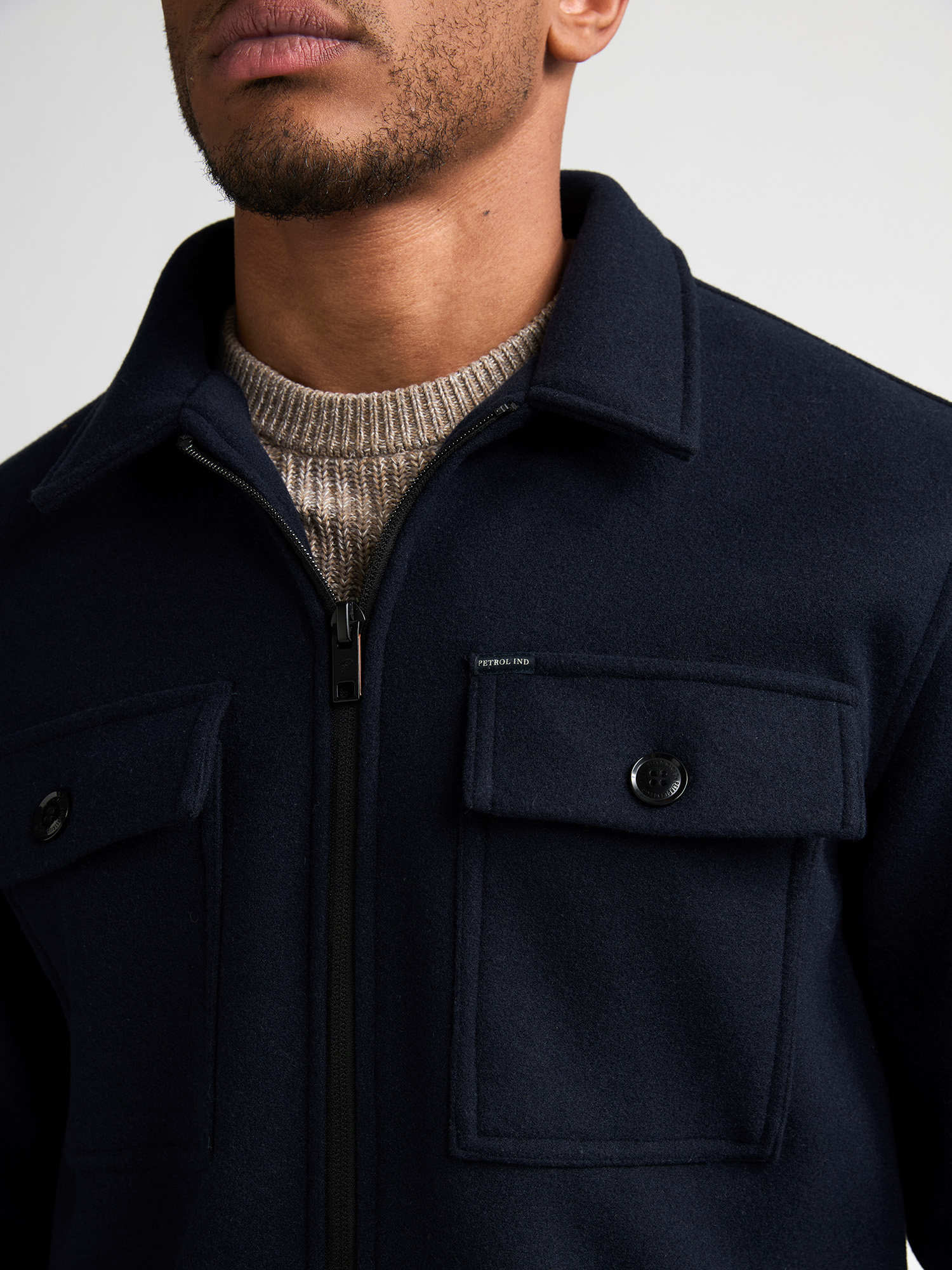 Petrol Industries Wol-look Overshirt - M-3060-SIL418 - Afbeelding 4