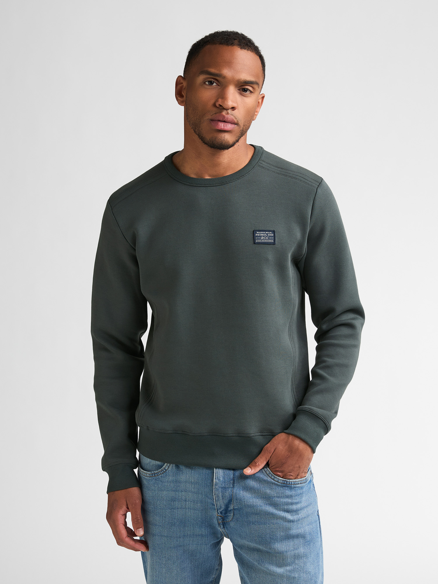 Petrol Industries Groene Ronde hals Sweater - M-3060-SWR349 - Afbeelding 2