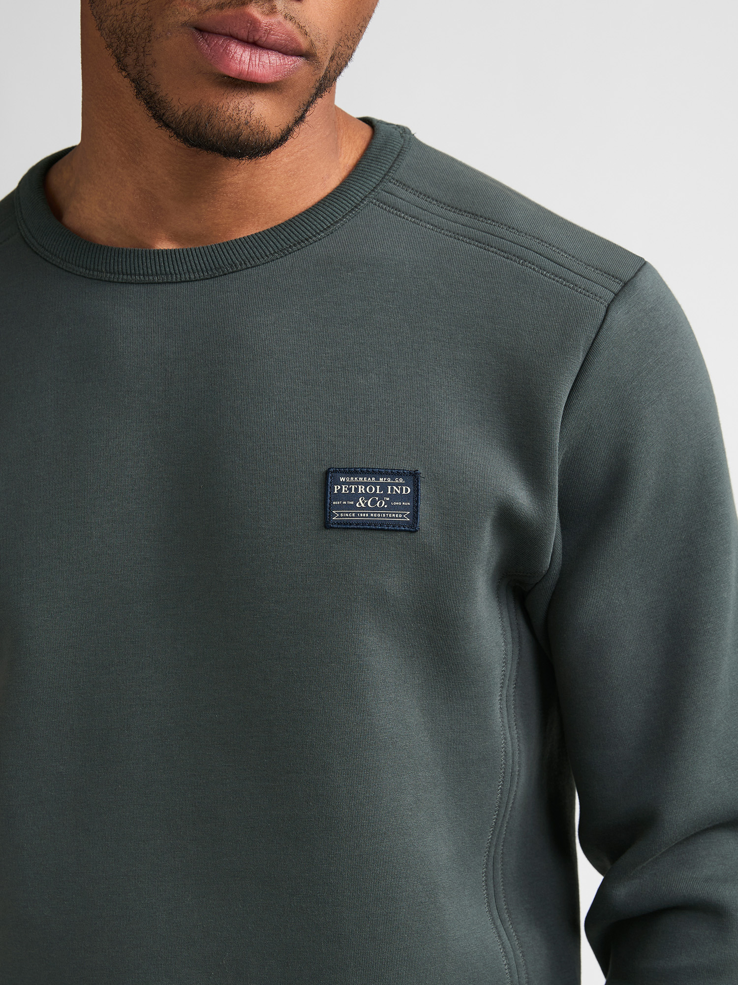Petrol Industries Groene Ronde hals Sweater - M-3060-SWR349 - Afbeelding 4