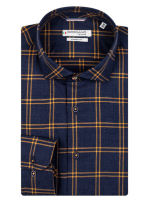 Giordano Blauw Geruit Tailored Overhemd - 327828