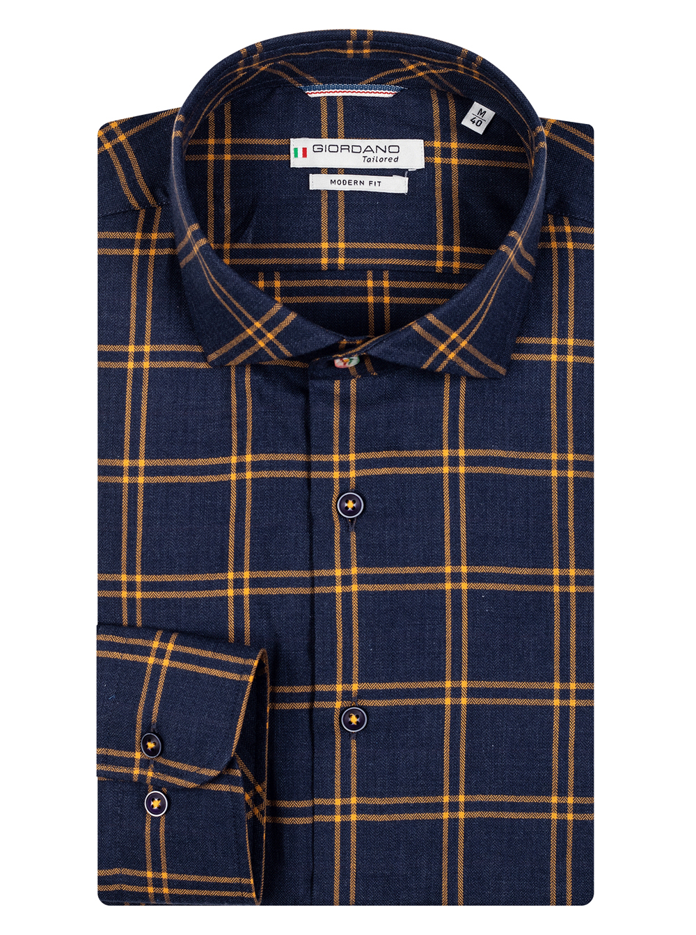 Giordano Blauw Geruit Tailored Overhemd - 327828
