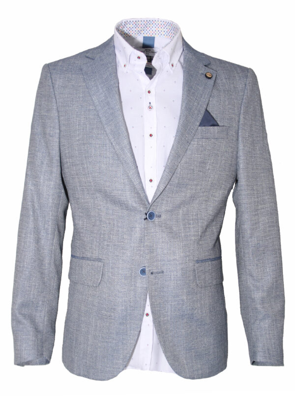 Carter & Davis Blauw Gemeleerd Colbert - 2628-1420