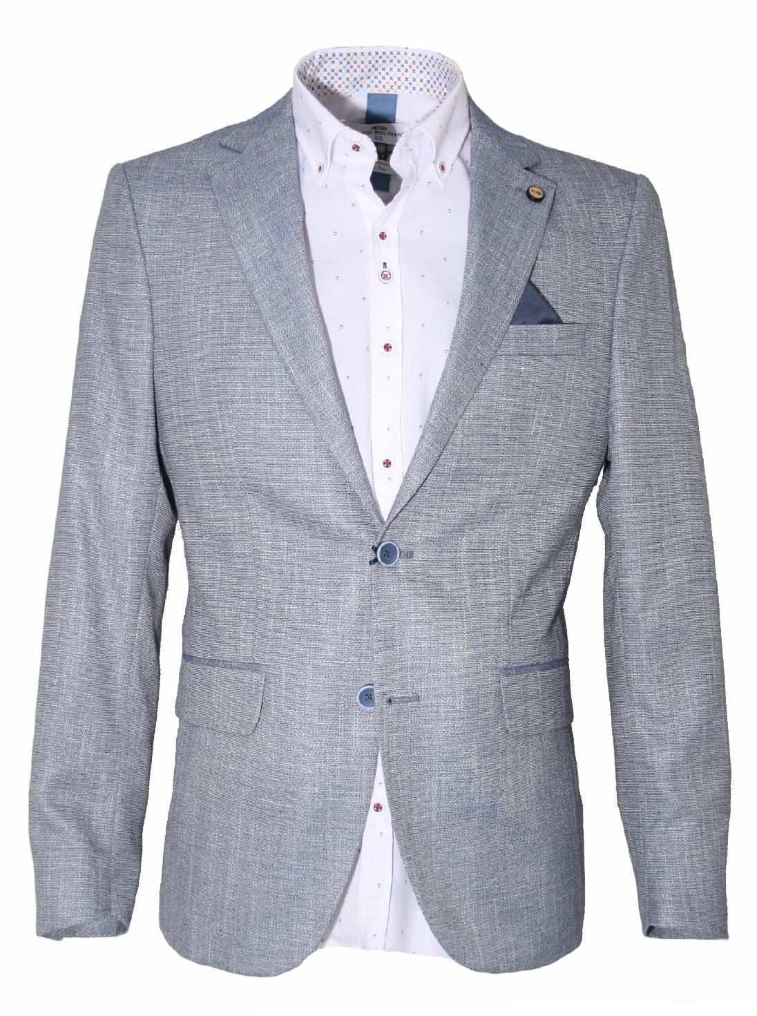 Carter & Davis Blauw Gemeleerd Colbert - 2628-1420