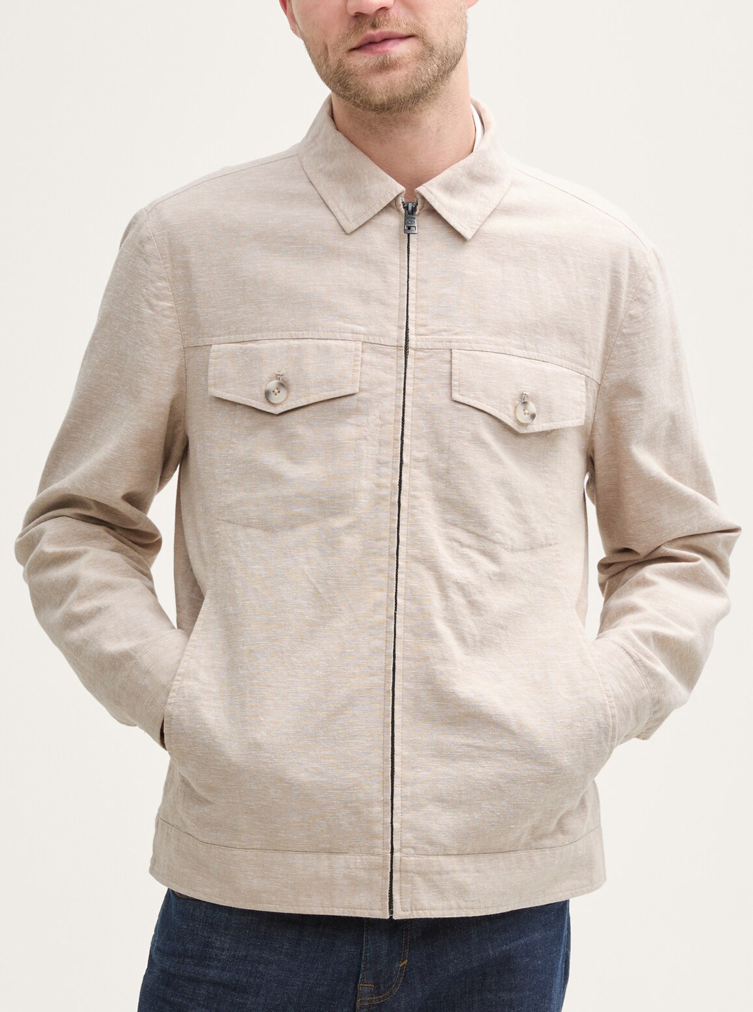 Tom Tailor Linnen-Katoen Overshirt - 1045067.XX.10